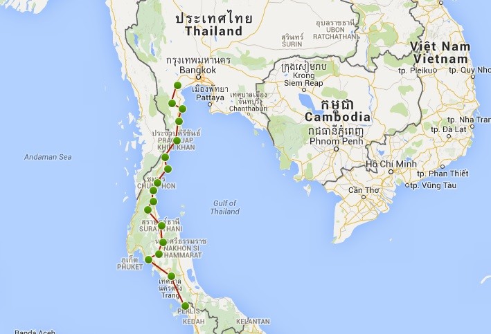 Kaart Thailand